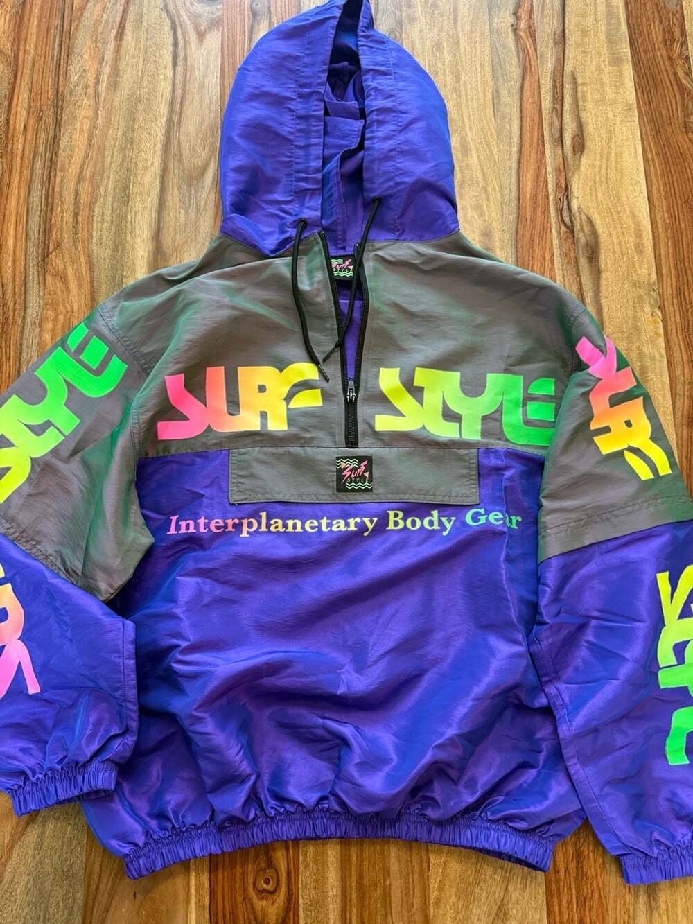 Vintage Style 90s Surf Style Body Gear Half-Zip Windbreaker